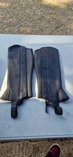 Ariat Half Chaps Black Leather Classic Women's Size S Good Condition Equestrian