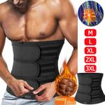 Mens Waist Trainer Sauna Sweat Belt Weight Loss Slimming Body Shaper Corset Gym