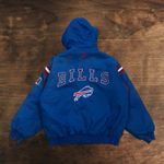Vintage 90s NFL Buffalo Bills Pro Player Puffer Hooded Jacket Mens Large Outdoor