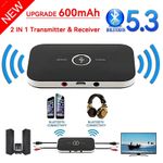 2 in 1 Wireless 5.3 Bluetooth Transmitter Receiver Adapter Audio 3.5mm Jack Aux