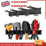 Garage Garden Tool Holder Storage Rack Shed Wall Mounted Organiser Long Hooks