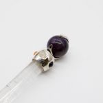 Celestial Prism Wand - Amethyst Moving Crystal Sphere Quartz Stem - 12cm Gift