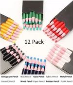 12 Wax Chinagraph Marker Pencils Artist Quality Drawing Peel-Off Glass Writing