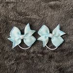 Blue Hand Embellished Ribbon Bow Elastic Hair Ties, One Size Baby & Toddler