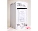 Personalised Lockable White Wedding Card Post Box - Mr & Mrs Wedding Post Box