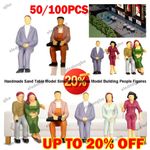 50/100x Mixed Painted Model Trains People Seated Passengers Figures OO Gauge