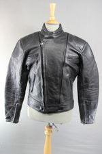 CLASSIC PRO LINE BLACK LEATHER BIKER JACKET 40 INCH
