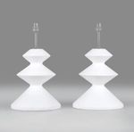 A PAIR OF ZIGZAG PLASTER LAMPS AFTER DIEGO GIACOMETTI