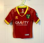 Erreà Norwich City FC 19/20 Away Shirt Red/Yellow Kids Size 22 ( 18-24) See Ad