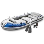 INTEX Excursion 5-Person Inflatable Fishing Boat River Raft Set with Oars