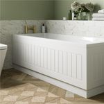 White Gloss Bath Panel 1700mm - Tongue & Groove Side MDF Bathroom