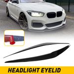 Gloss Black Headlight Eyebrow Eyelid Cover For BMW 1 Series F20 F21 15-19 LCI 2x