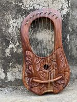 Rosewood Flower Lyre 10 Strings Harp Lyre Design Premium Quality Lyre