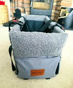 BONTHEE Grey Dog Car Seat Booster with Straps & Buckles, Size S