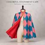 Adult Plaid Cape Cosplay Cloak Unisex Polyester Halloween Costume 78cm Length