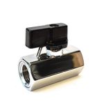 Shut Off Valve 1/4" BSP Female Female Threads Chrome Plated On Off Valve