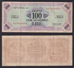 American Occupation Of Italy Banknote 100 Lire 1943A P.-M21a BB/VF