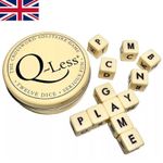 New Qless Dice Game Set with Twelve Letter Dice for Crossword Solitaire Play