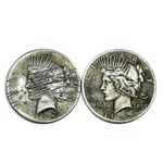 Two Face 2 Sided Coin Scratched Prop Harvey Dent Costume Cosplay Coin Token