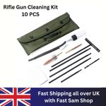 10 Piece .22 22LR .223 556 Rifle Gun Cleaning Kit Set Rod Nylon Brush Cleaner