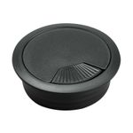60mm Black Plastic Cable Desk Grommets Computer PC Cover Caps Wires Cables 