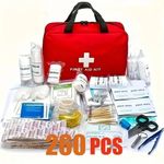 GATARN 220 pcs First Aid Kit Bag Medical Emergency Travel Home Car Taxi Work