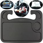 Portable Steering Wheel Desk 42x28cm - Multi-Functional Car Tray in Black