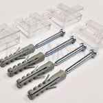 Frameless or Undrilled Mirror Hanging Fixing Kit Clear Transparent Plastic Clips