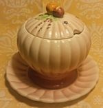 Vintage Brentleigh Ware Jam Preserve Honey Pot & Spill Dish Pink