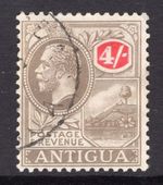 ANTIGUA 1921-29 KGV 4/- GREY-BLACK & RED VERY FINE CDS USED. STANLEY GIBBONS 80.