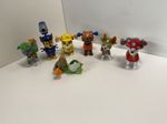 Paw Patrol Pup Figures x6 Backpacks Chase Marshall Zuma Rocky Rubble Tracker