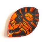 Stunning Poole Pottery Delphis Teardrop Dish, Shape 91, Multicoloured Glaze 1970