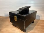 Vintage Wooden Shoe Polishing Box Black