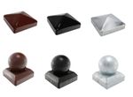 METAL FENCE POST CAPS | Oxide Red / Galvanised / Black | ALL SIZES 50 75 100mm