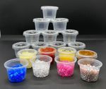 1oz Reusable Round Food Containers with Lids Clear Plastic Sauce Pots Tubs Pack