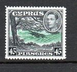 CYPRUS MNH 1938 SG161 KGVI 45pi GREEN & BLACK