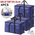4 Pack 90L Moving Bags Heavy Duty Storage Totes Waterproof Packing Bags Set Gift