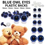 BLUE OWL EYES with PLASTIC BACKS  ✅Teddy Bear Making Soft Toy Doll Animal Craft