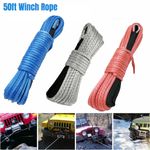 6MM x 15M Synthetic Winch Line Cable Rope 10000 LBS Universal for Car ATV UTV #F