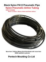 BLACK Flexible Nylon Pneumatic Pipe Air Line Tubing Compressed Plastic Tube UK