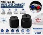 2x Car AC Valve Caps 16mm High / 13mm Low Refrigerant Port Dust Covers -UK Stock