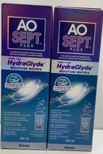 Alcon AOSEPT Plus Contact Lens Cleaning And Disinfectant Hydraglyde 360ml  x2
