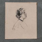 Wilhelm Kuhnert Woman Portrait Realism Signed Ink Pencil Drawing 1887