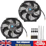 2pcs 10" Universal Electric Upgrade Car Radiator Cooling 12V Engine Fan Radiator