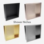 SOGNARE Inset Shower Niche 300x300 Brushed Brass Stainless Steel Wall Insert