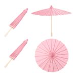 2Pcs Pink Paper Umbrellas 12" Paper Parasol Umbrella