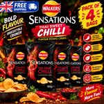 Walkers Sensations Thai Sweet Chilli Sharing Bag Crisps 150G (Pack of 4)