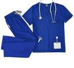 Unisex STRETCH Jogger Scrub Set Solid V-Neck Top Men Women Medical Nurse Uniform