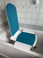 Electric/Corded Bath Lift with Backrest, Water-Resistant Plastic Blue/White