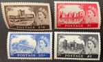 QE2 GB 1955-8 Waterlow Castles set of 4 x stamps mint lightly hinged